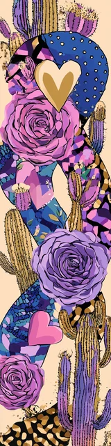 Free flower bookmark featuring twisty desert floral designs